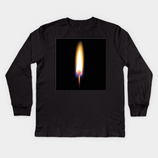 Lighted Match on a Black Background Kids Long Sleeve T-Shirt